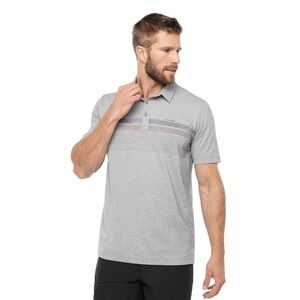 Travis Matthew Captain's Table Stripe Piqué Polo Shirt Grey Golf